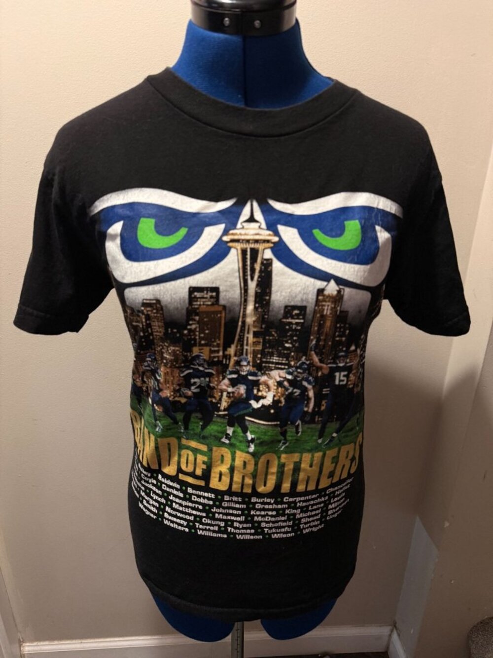 2010s Seattle Seahawks Band of Brothers with Player Photos, Names + Seattle Skyl